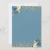 Arch Gold Dusky Blue Floral First Heilige Communie Kaart (Achterkant)