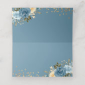 Arch Gold Dusky Blue Floral First Heilige Communie Plaatskaartje (Binnenkant ongevouwen)