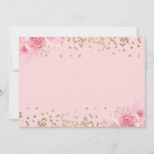 Arch Gold Glitter Pink Floral Girl Baptisme Foto Kaart (Achterkant)