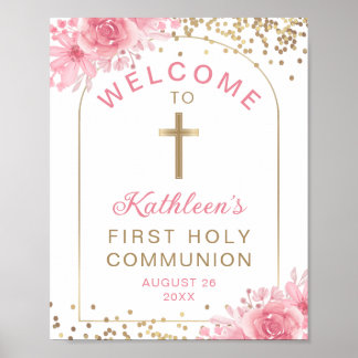 Arch Gold Pink Floral First Heilige Communauteit W Poster