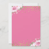 Arch Gold Pink Floral Girl Eerste Heilige Communie Kaart (Achterkant)