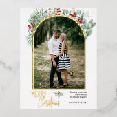 Arch Greenery Merry-kerstfoto Folie Feestdagen Briefkaart (Voorkant)