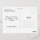 Arch Greenery Merry kerstfoto Navy Blue Folie Feestdagen Briefkaart (Achterkant)