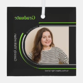 Arch Grey Green Photo Afstuderen Glas Ornament (Achterkant)