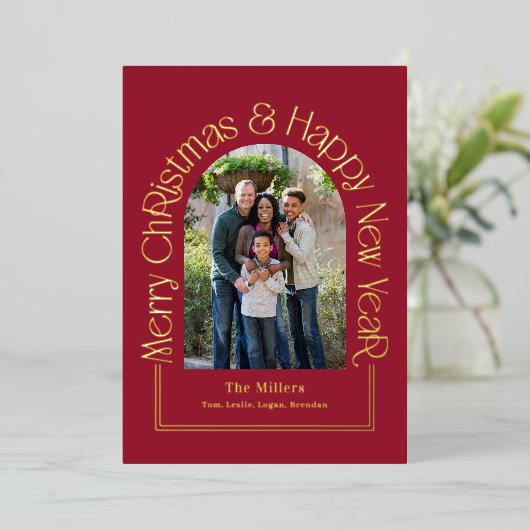 Arch Groet REAL FOLIE Kerstmis Vakantie Kaart (Staand Voorkant)