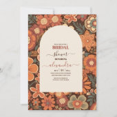 Arch Groovy Retro 70s Bloemen Vrijgezellenfeest Kaart (Voorkant)