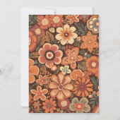 Arch Groovy Retro 70s bloemenbruiloft Save The Date (Achterkant)