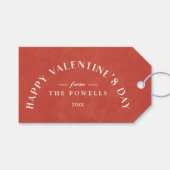 Arch Heart Valentijnsdag Foto Gift Label - Rood Cadeaulabel (Voorkant (Horizontaal))