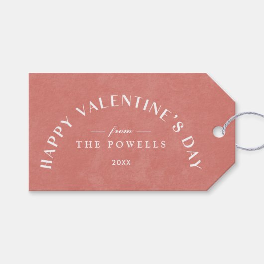 Arch Heart Valentijnsdag Foto Gift Label - Zalm Cadeaulabel