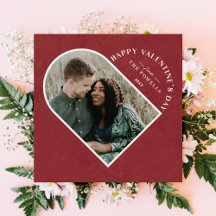 Arch Heart Valentijnsdag Photo Card - Currant