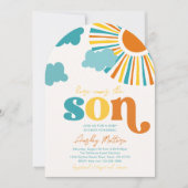 Arch Here Comes The Son Baby Shower Invitation Kaart (Voorkant)