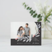 Arch Holly Berry Leaves kerstfoto Feestdagenkaart (Staand voorkant)