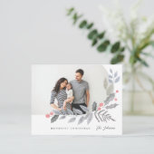 Arch Holly Berry Leaves kerstfoto Feestdagenkaart (Staand voorkant)