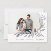 Arch Holly Berry Leaves kerstfoto Feestdagenkaart (Voorkant)