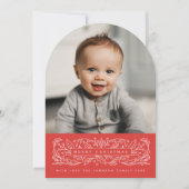 Arch Holly Classic Red Vakantie Fotokaart Kaart (Voorkant)