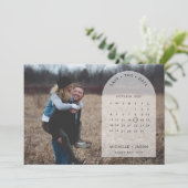 Arch kalender foto Save the Date uitnodiging (Staand voorkant)