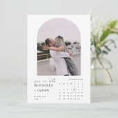 Arch kalender foto Save the Date uitnodiging (Staand voorkant)