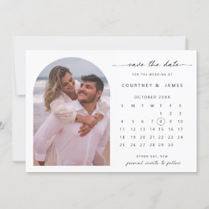 Arch kalender foto Save the Date uitnodiging