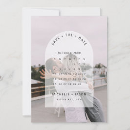 Arch kalender foto Save the Date uitnodiging