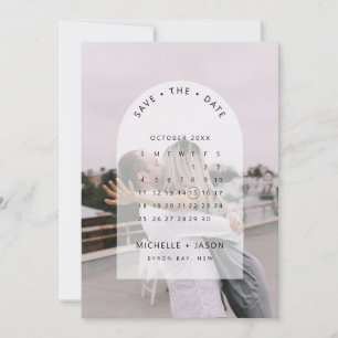 Arch kalender foto Save the Date uitnodiging