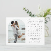 Arch kalender foto Save the Date uitnodiging (Staand voorkant)