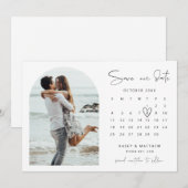 Arch kalender foto Save the Date uitnodiging (Voorkant / Achterkant)