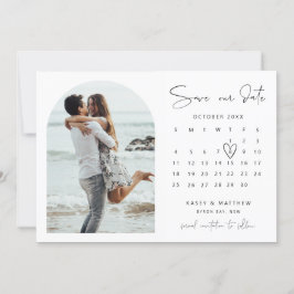 Arch kalender foto Save the Date uitnodiging