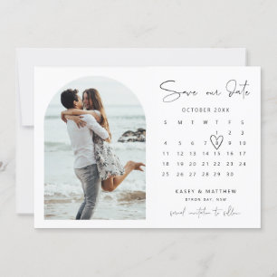 Arch kalender foto Save the Date uitnodiging