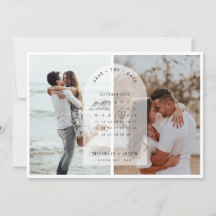 Arch kalender foto Save the Date uitnodiging