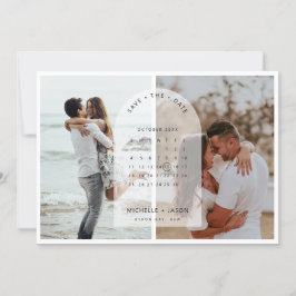 Arch kalender foto Save the Date uitnodiging
