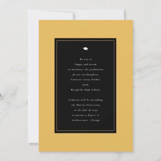 Arch kwastjes minimalistisch Lijst foto Afstuderen Aankondiging (Achterkant)