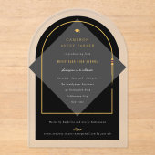 Arch kwastjes minimalistisch Lijst foto Afstuderen Acryl Uitnodigingen (Voorkant)