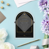 Arch kwastjes minimalistisch Lijst foto Afstuderen Acryl Uitnodigingen (Insitu (Huwelijk))