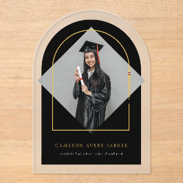 Arch kwastjes minimalistisch Lijst foto Afstuderen Acryl Uitnodigingen