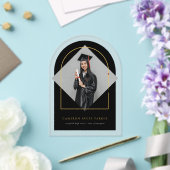 Arch kwastjes minimalistisch Lijst foto Afstuderen Acryl Uitnodigingen (Insitu (Huwelijk))