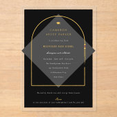 Arch kwastjes minimalistisch Lijst foto Afstuderen Acryl Uitnodigingen (Voorkant)