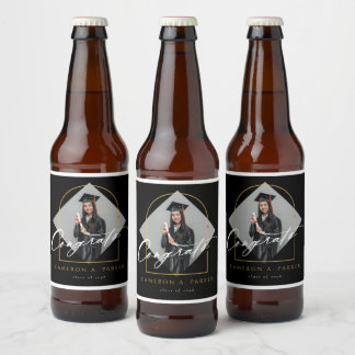 Arch kwastjes minimalistisch Lijst foto Afstuderen Bier Etiket