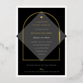 Arch kwastjes minimalistisch Lijst foto Afstuderen Folie Uitnodiging (Voorkant)