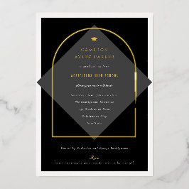 Arch kwastjes minimalistisch Lijst foto Afstuderen Folie Uitnodiging