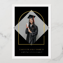 Arch kwastjes minimalistisch Lijst foto Afstuderen Folie Uitnodiging