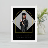 Arch kwastjes minimalistisch Lijst foto Afstuderen Folie Uitnodiging (Staand Voorkant)