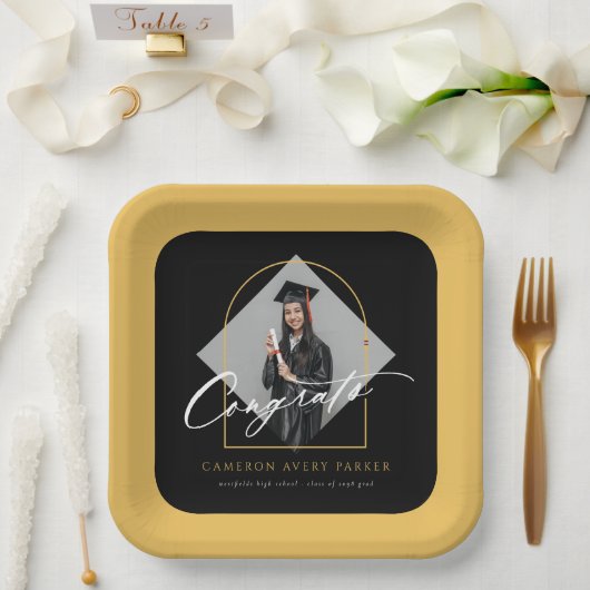 Arch kwastjes minimalistisch Lijst foto Afstuderen Papieren Bordje (Huwelijk)