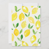 Arch Lemon Baby shower Invitation Kaart (Achterkant)