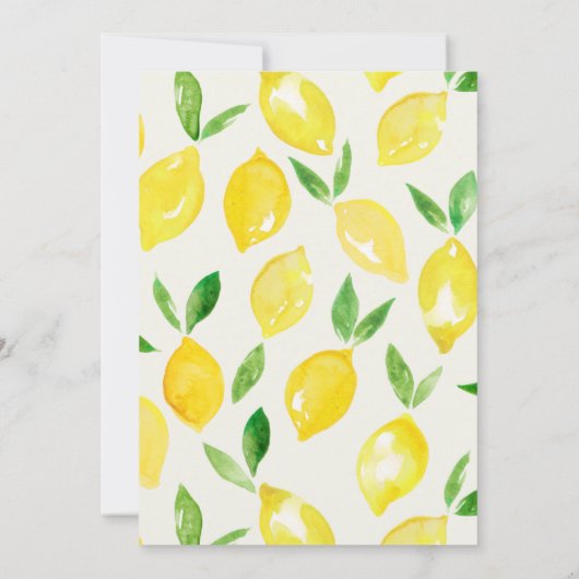 Arch Lemon Baby shower Invitation Kaart (Achterkant)