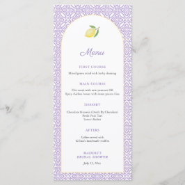 Arch Lemons Lavender Bridal Shower Party Menu