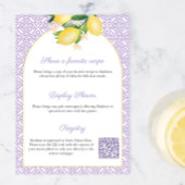 Arch Lemons Lilac Main Squeeze Bridal Shower Party Kaart