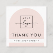 Arch licht blush roze zaken dank u invoegen vierkante visitekaartje (Voorkant)