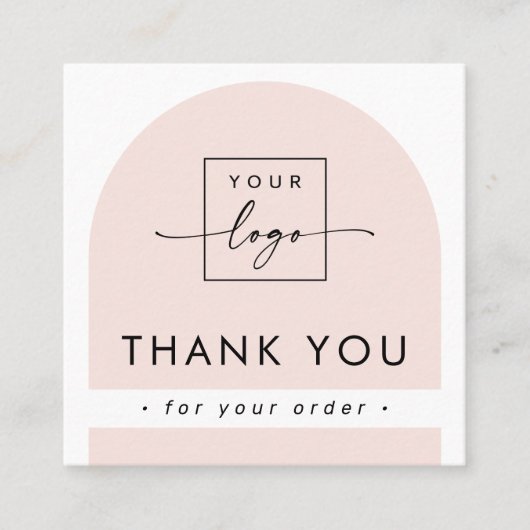 Arch licht blush roze zaken dank u invoegen vierkante visitekaartje (Voorkant)