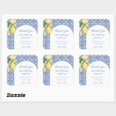 Arch Lijst Capri Lemons Blue Tegels Weddenschap Vierkante Sticker (Vel)