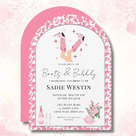 Arch Lijst Cowboy Boots & Bubbly Vrijgezellenfeest Kaart